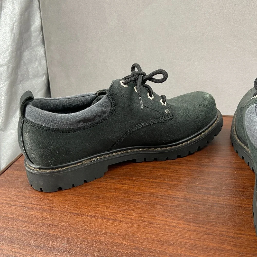 Skechers Alley Cats 7111 Mens US 9.5 Dress Shoes Black Leather Lace Up Oxford